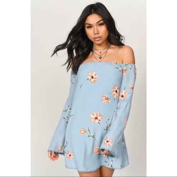 Blue floral shift dress - Picture 2 of 4